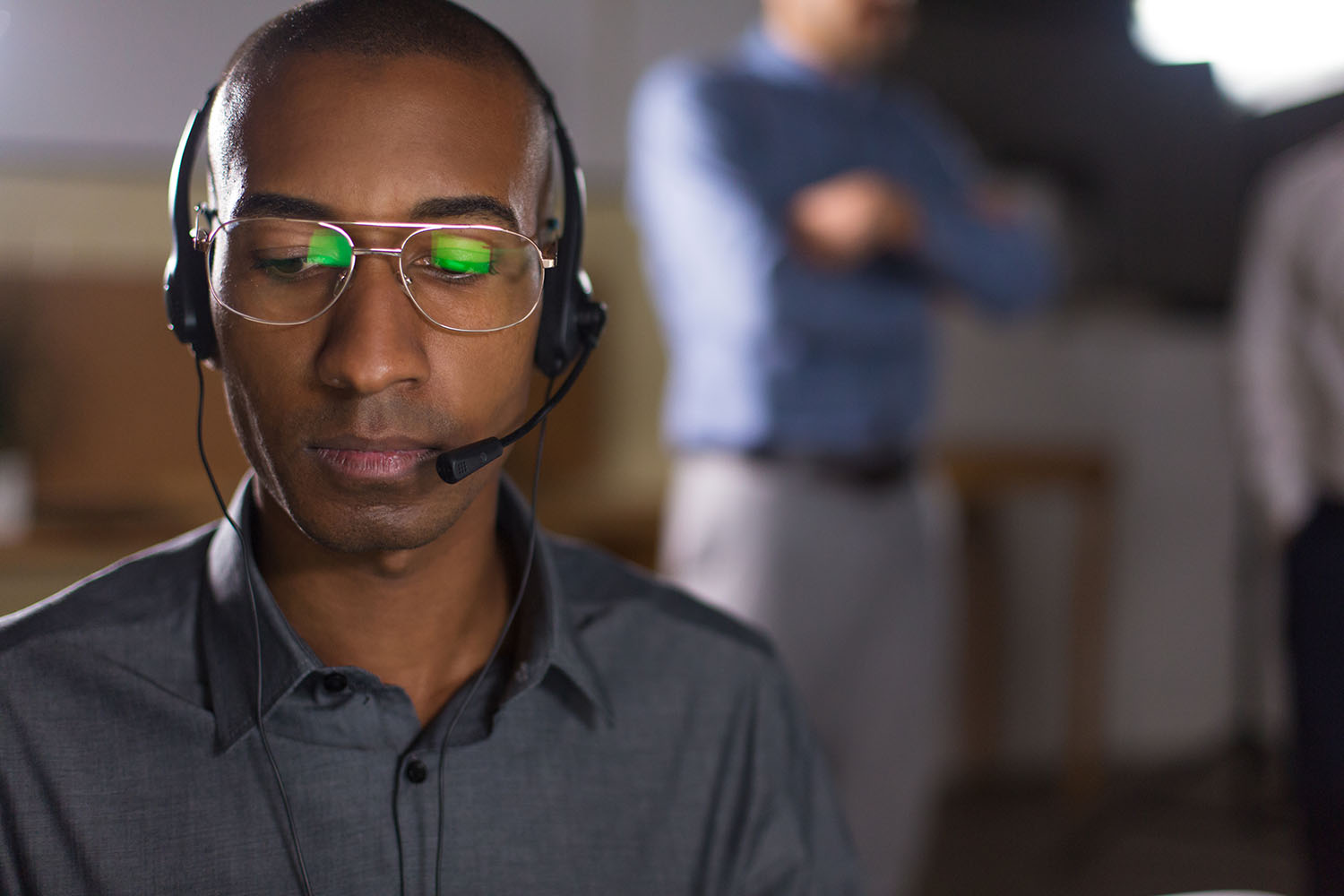 Professional with headset providing support